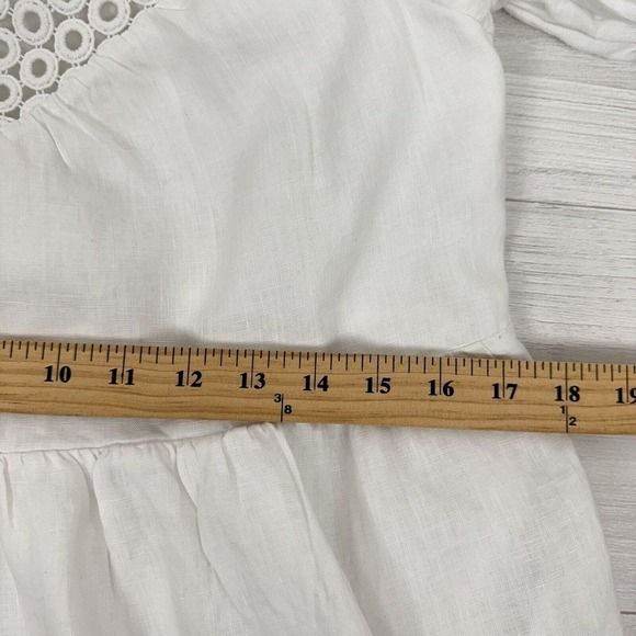 Lilly Pulitzer Charlet Short Puff Sleeve 100% Linen Dress Size 2 White Tiered - Picture 13 of 15